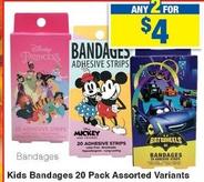 Kids Bandages 20 Pack Assorted Variants offers at $4 in My Chemist