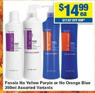 Fanola - No Yellow Purple Or No Orange Blue 350ml Assorted Variants offers at $14.99 in My Chemist
