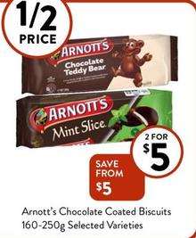 Arnott's - Chocolate Coated Biscuits 160-250g Selected Varieties offers at $5 in Foodworks