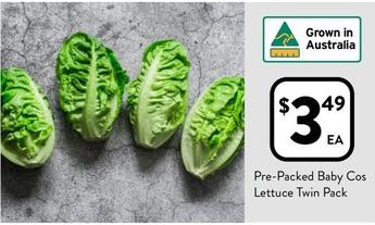 Pre-packed Baby Cos Lettuce Twin Pack offers at $3.49 in Foodworks