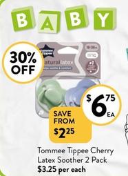 Tommee Tippee - Cherry Latex Soother 2 Pack offers at $6.75 in Foodworks