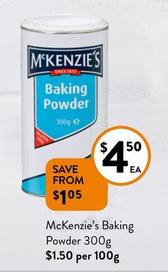 Mckenzie’s - Baking Powder 300g offers at $4.5 in Foodworks