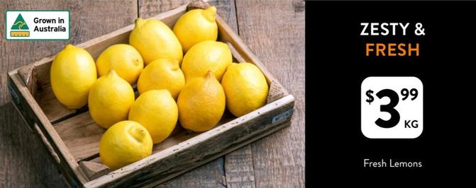Fresh Lemons offers at $3.99 in Foodworks
