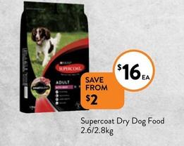 Supercoat - Dry Dog Food 2.6/2.8kg offers at $16 in Foodworks