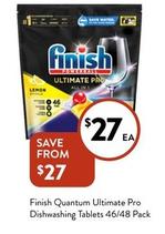 Finish - Quantum Ultimate Pro Dishwashing Tablets 46/48 Pack offers at $27 in Foodworks