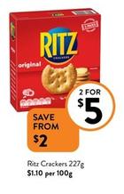 Ritz - Crackers 227g offers at $5 in Foodworks