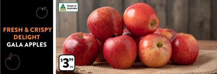 Gala Apples offers at $3.99 in Foodworks