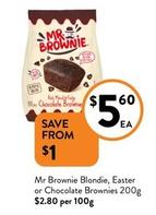 Mr Brownie - Blondie, Easter Or Chocolate Brownies 200g offers at $5.6 in Foodworks