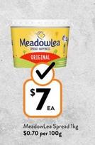Meadowlea - Spread 1kg offers at $7 in Foodworks
