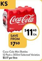Coca Cola - Mini Bottles 12 Pack X 300ml Selected Varieties offers at $11.4 in Foodworks