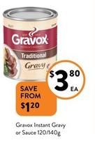 Gravox - Instant Gravy Or Sauce 120/140g offers at $3.8 in Foodworks