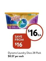 Dynamo - Laundry Discs 28 Pack offers at $16 in Foodworks