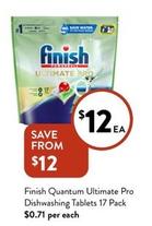 Finish - Quantum Ultimate Pro Dishwashing Tablets 17 Pack offers at $12 in Foodworks