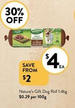 Nature's Gift - Dog Roll 1.4kg offers at $4 in Foodworks