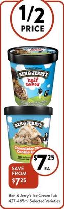 Ben & Jerry's - Ice Cream Tub 427-465ml Selected Varieties offers at $7.25 in Foodworks