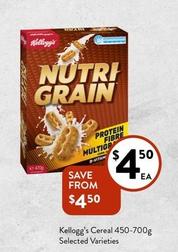 Kelloggs - Cereal 450-700g Selected Varieties offers at $4.5 in Foodworks