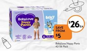 Babylove - Nappy Pants 42-56 Pack offers at $26 in Foodworks