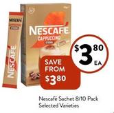 Nescafe - Sachet 8/10 Pack Selected Varieties offers at $3.8 in Foodworks