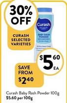Curash - Baby Rash Powder 100g offers at $5.6 in Foodworks
