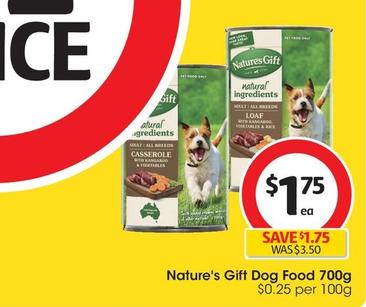 Nature's Gift - Dog Food 700g offers at $1.75 in Coles