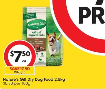 Nature's Gift - Dry Dog Food 2.5kg offers at $7.5 in Coles