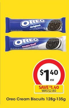 Oreo - Cream Biscuits 128g-135g offers at $1.4 in Coles