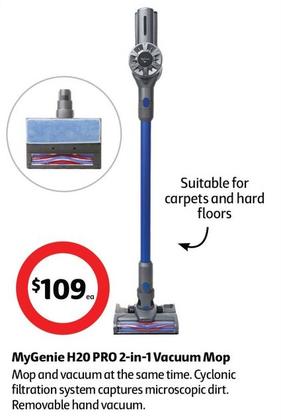 Mygenie - H20 Pro 2-in-1 Vacuum Mop offers at $109 in Coles