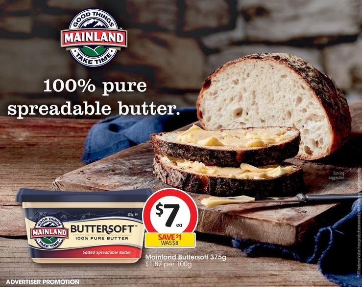 Mainland - Buttersoft 375g offers at $7 in Coles