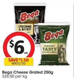 Bega - Cheese Grated 250g offers at $6 in Coles