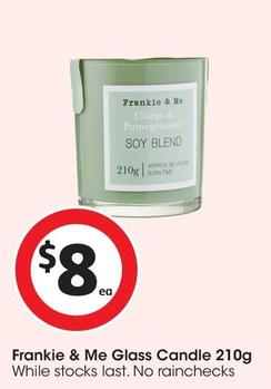Frankie & Me - Glass Candle 210g offers at $8 in Coles