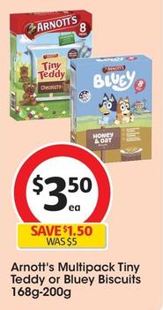 Arnott's - Multipack Tiny Teddy Biscuits 168g-200g offers at $3.5 in Coles