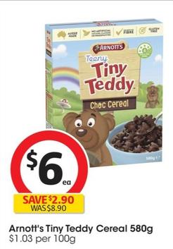 Arnott's - Tiny Teddy Cereal 580g offers at $6 in Coles