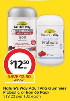 Nature's Way - Adult Vita Gummies Probiotic 65 Pack offers at $13.37 in Coles