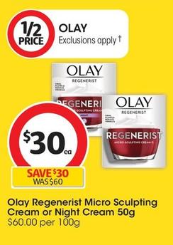 Olay - Regenerist Micro Sculpting Cream 50g offers at $32.1 in Coles