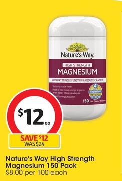 Nature's Way - High Strength Magnesium 150 Pack offers at $12.84 in Coles