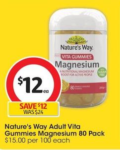 Nature's Way - Adult Vita Gummies Magnesium 80 Pack offers at $12.84 in Coles