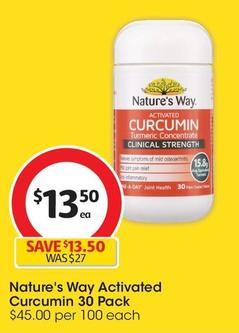 Nature's Way - Activated Curcumin 30 Pack offers at $14.44 in Coles