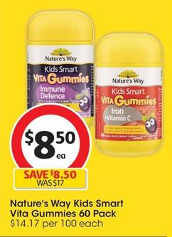 Nature's Way - Kids Smart Vita Gummies 60 Pack offers at $9.09 in Coles