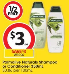 Palmolive - Naturals Shampoo 350mL offers at $3.21 in Coles