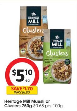 Heritage - Mill Muesli 750g offers at $5.1 in Coles