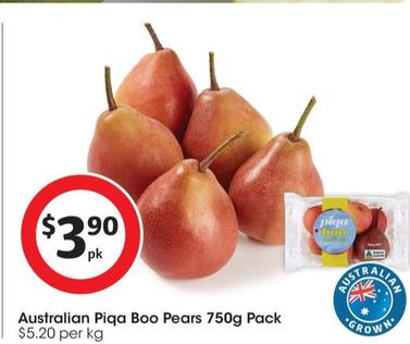 Australian Piqa Boo Pears 750g Pack offers at $3.9 in Coles