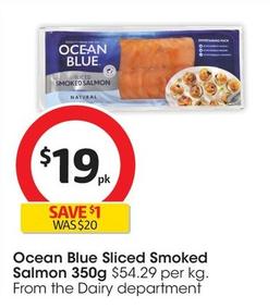 Ocean Blue - Sliced Smoked Salmon 350g offers at $19 in Coles