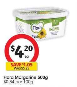 Flora - Margarine 500g offers at $4.2 in Coles