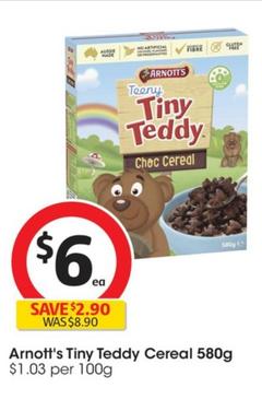 Arnott's - Tiny Teddy Cereal 580g offers at $6 in Coles