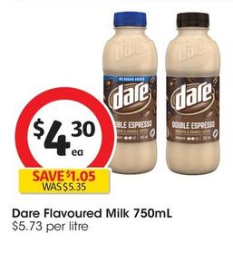 Dare - Flavoured Milk 750ml offers at $4.2 in Coles