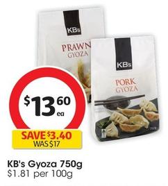 Kb's - Gyoza 750g offers at $13.6 in Coles
