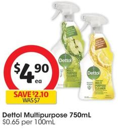 Dettol - Multipurpose 750mL offers at $4.9 in Coles
