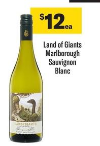 Land Of Giants - Marlborough Sauvignon Blanc offers at $12 in Coles