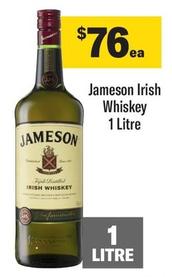 Jameson - Irish Whiskey 1 Litre offers at $76 in Coles