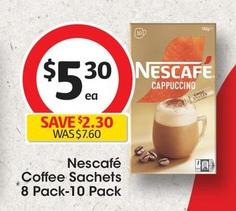 Nescafe - Coffee Sachets 8 Pack-10 Pack offers at $5.3 in Coles